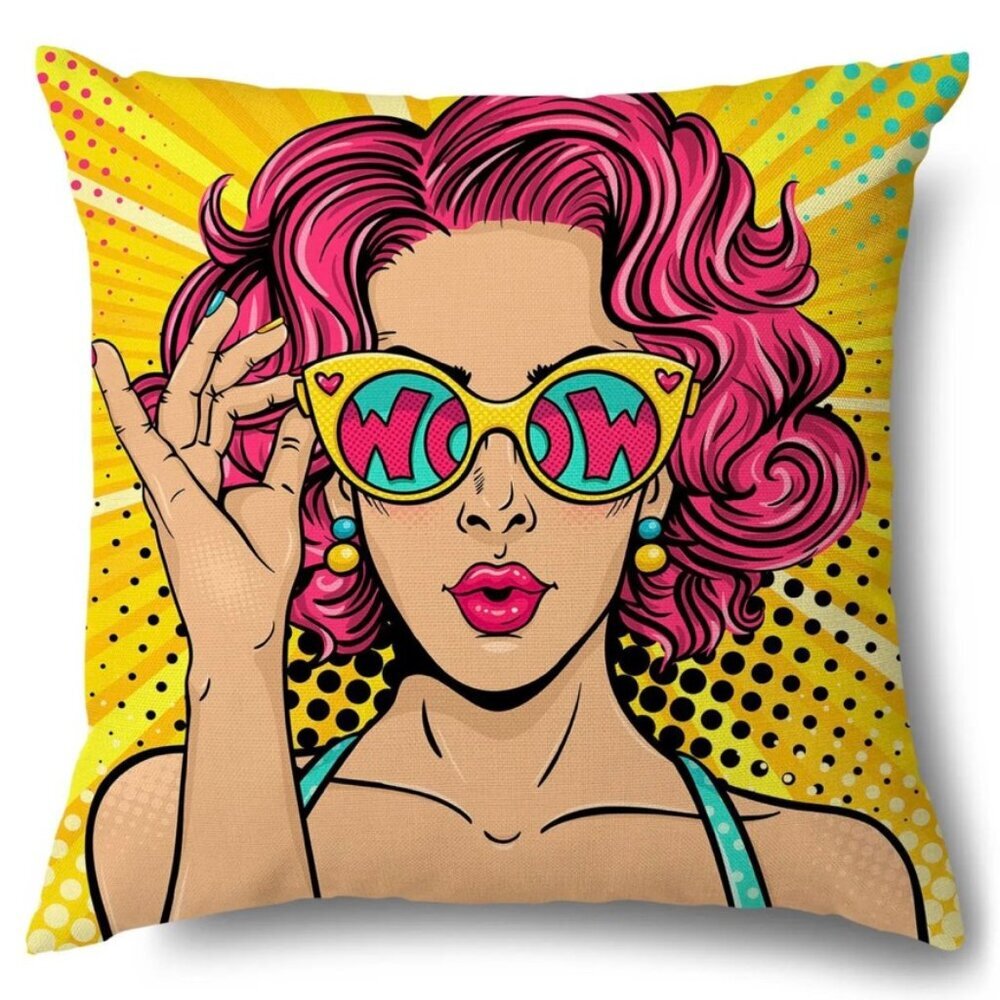 WOW Adorable and sexy Pop Art Pretty Girl Pillow Cover NEW